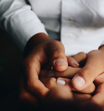 person holding hands