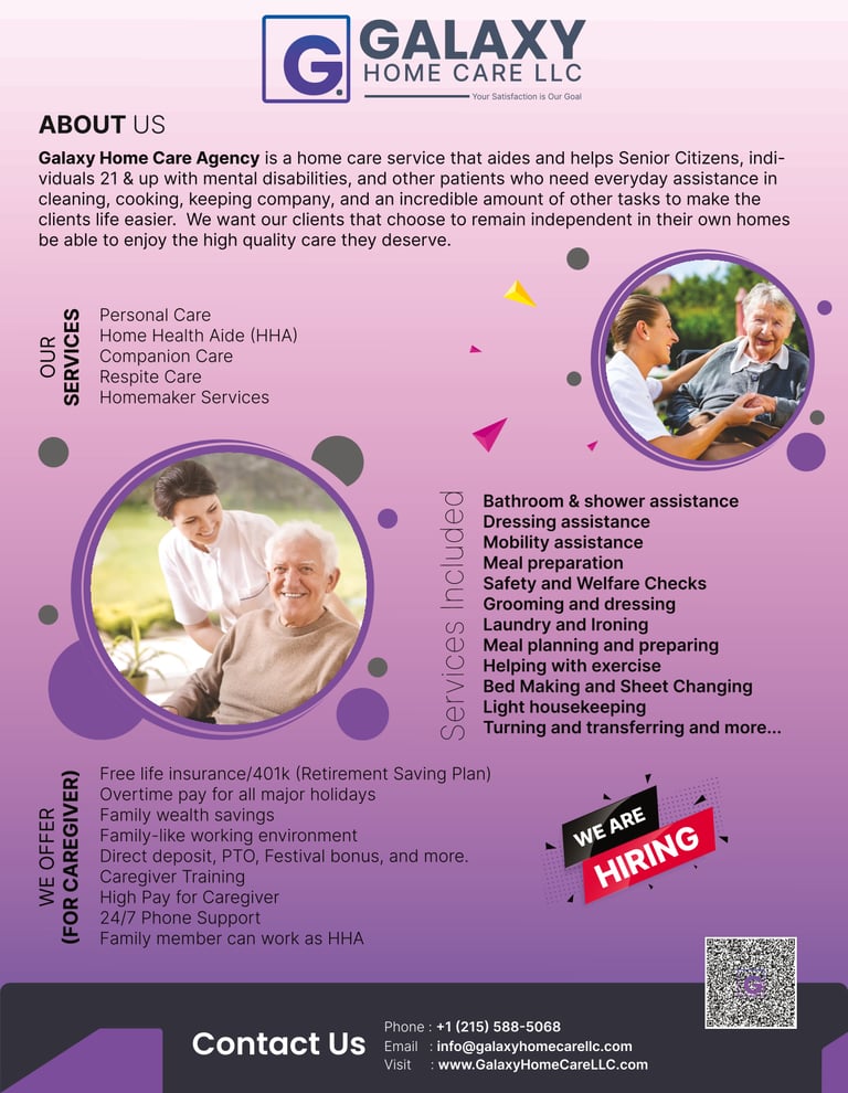 Galaxy Home Care marketing poster